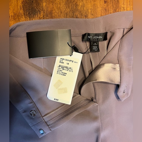 NWT!! St. John Taupe Wide Leg Dress Slacks - Picture 8 of 10